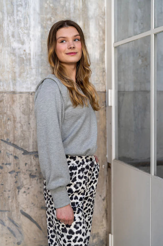 Gemêleerde sweater V-hals