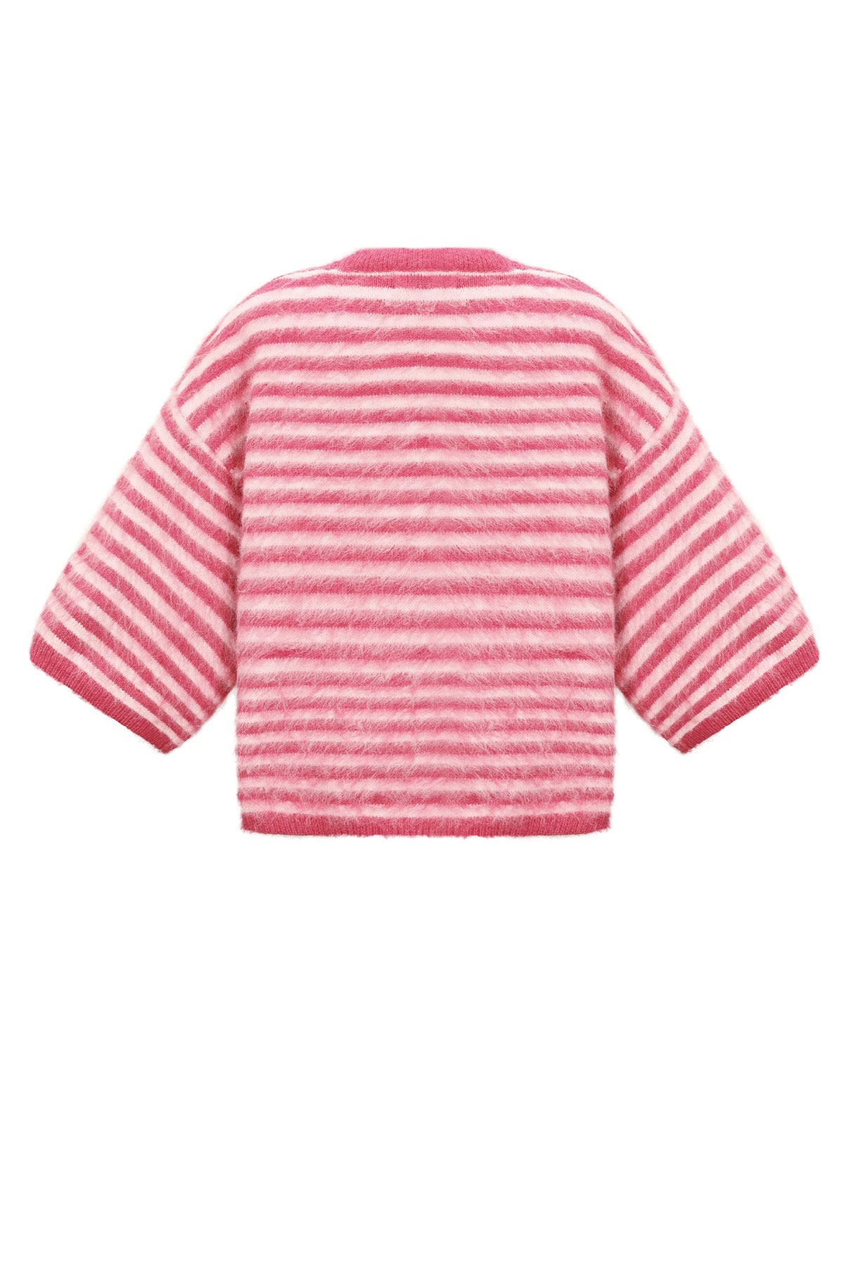 Gestreifter Damen-Strickpullover mit Rundhalsausschnitt