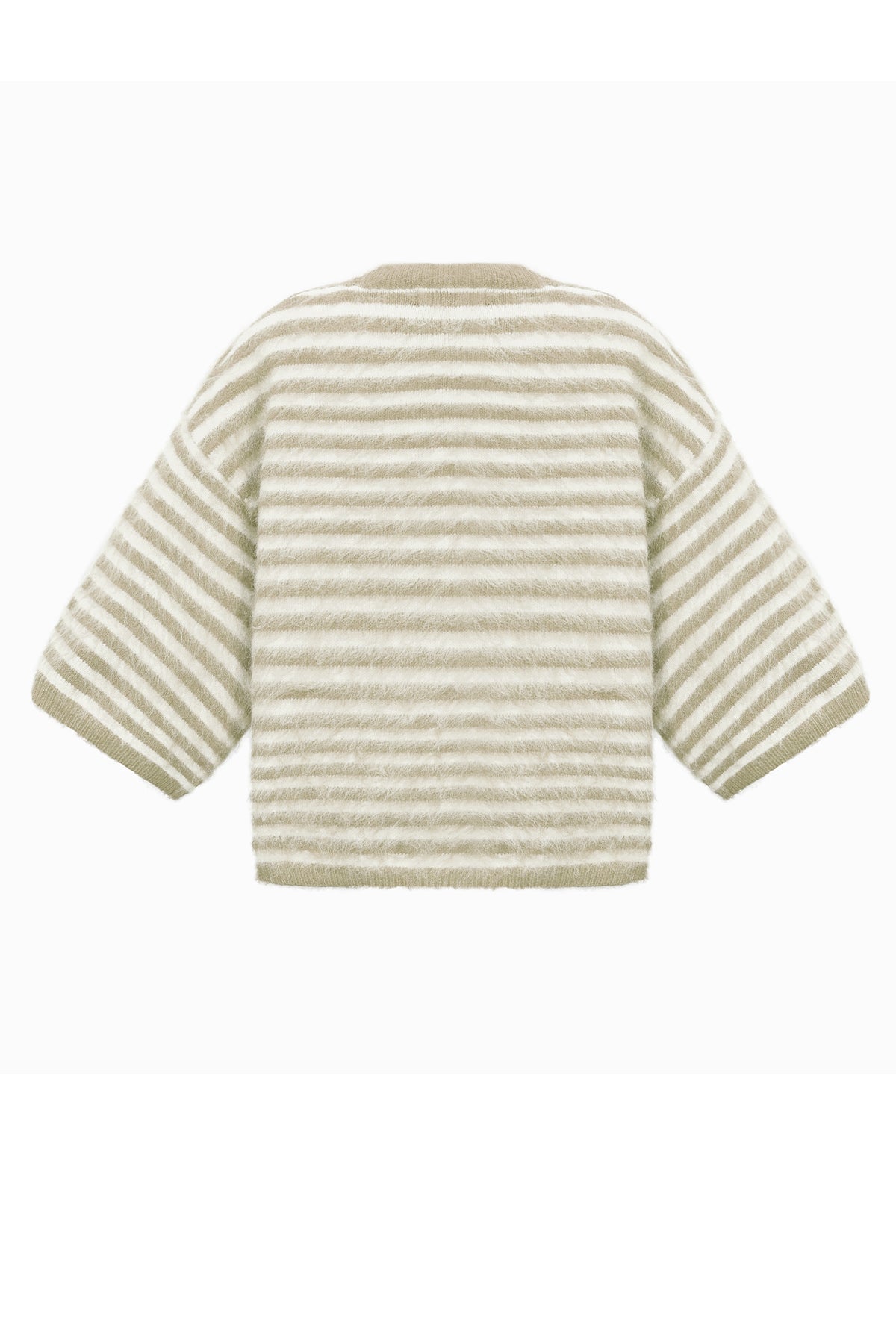 Gestreifter Damen-Strickpullover mit Rundhalsausschnitt