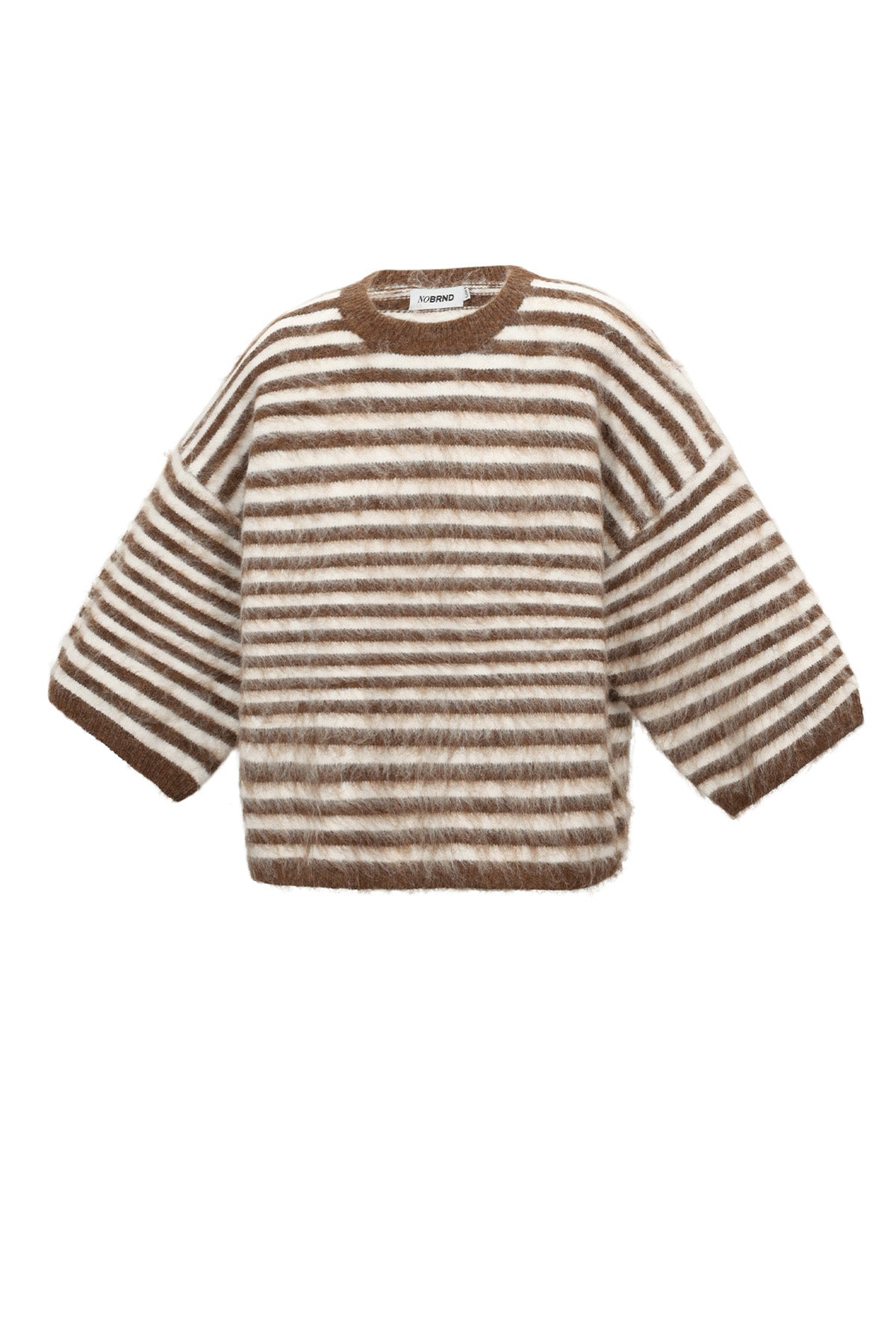 Gestreifter Damen-Strickpullover mit Rundhalsausschnitt