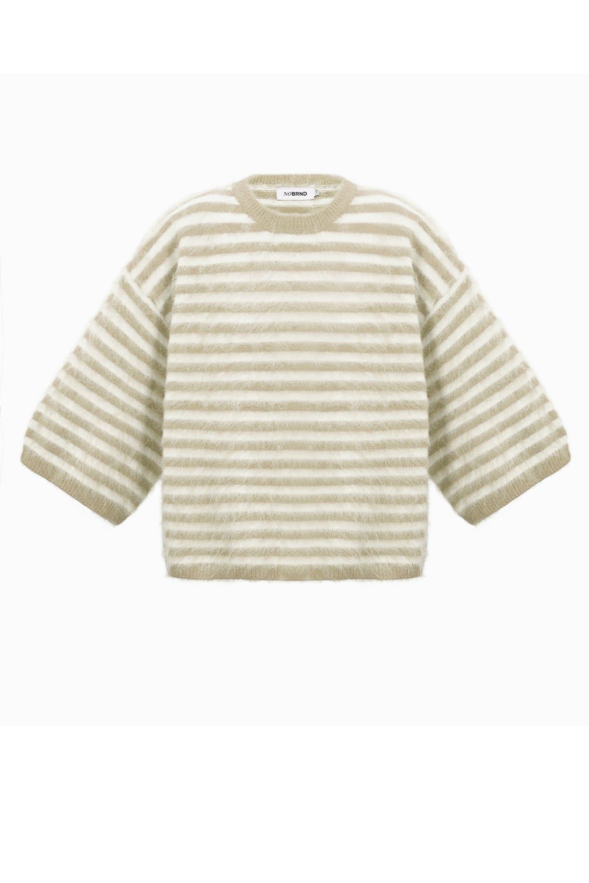 Gestreifter Damen-Strickpullover mit Rundhalsausschnitt