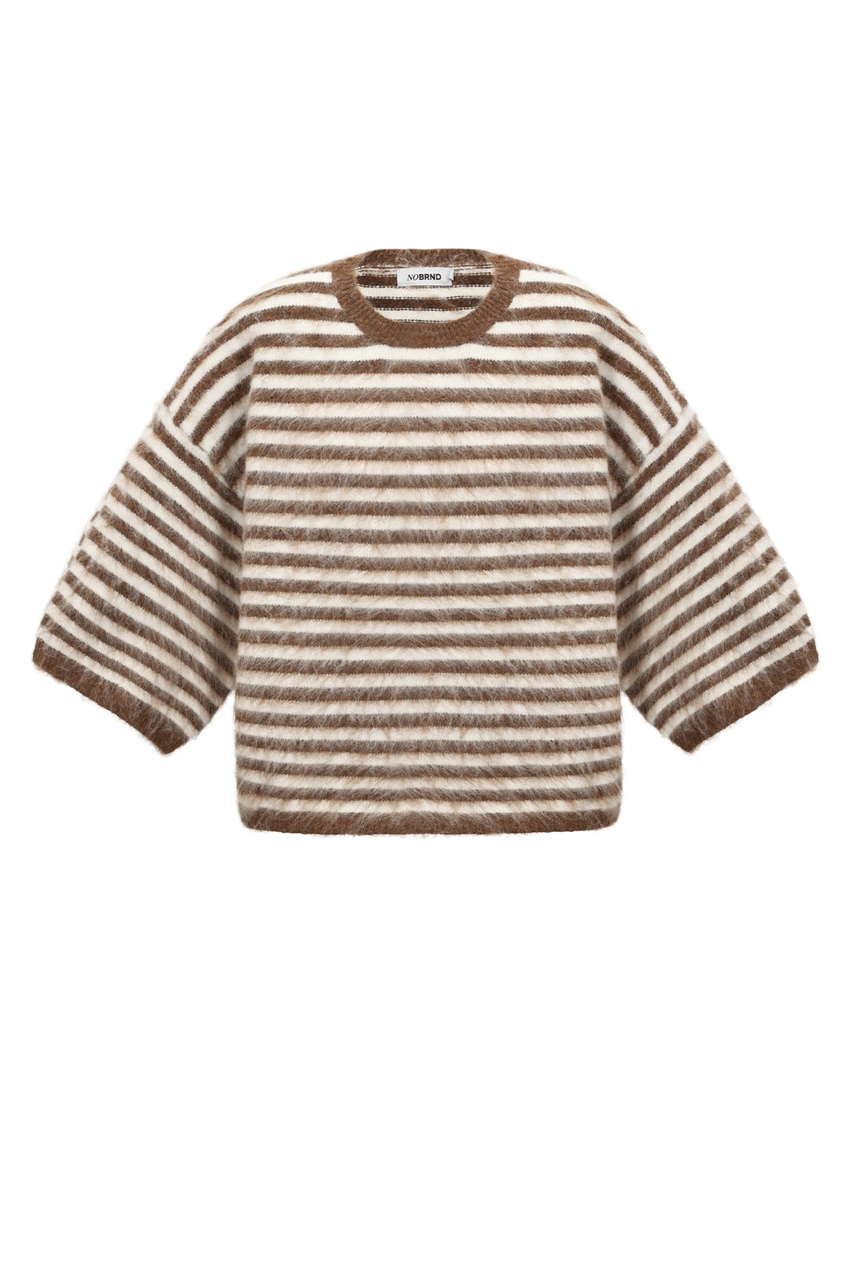 Gestreifter Damen-Strickpullover mit Rundhalsausschnitt