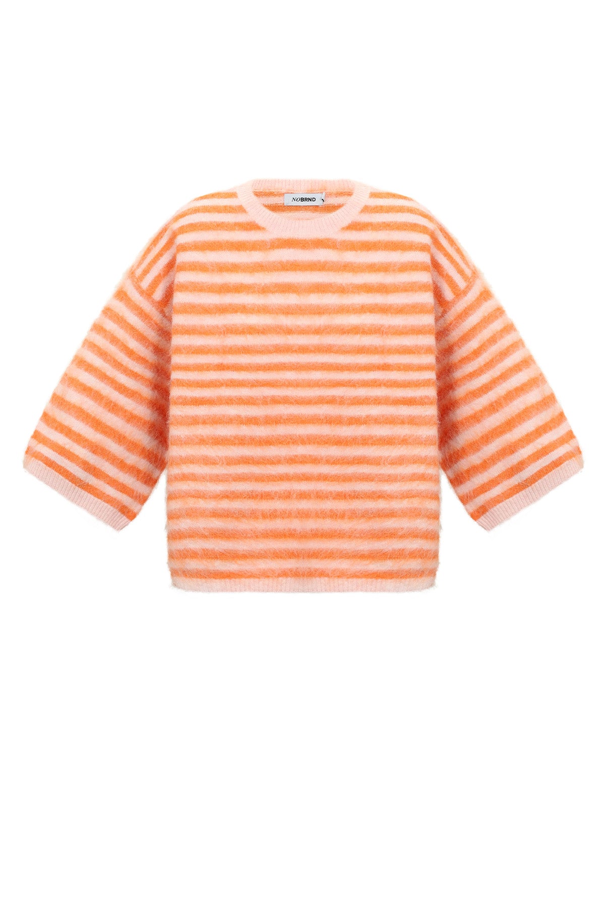 Gestreifter Damen-Strickpullover mit Rundhalsausschnitt