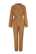 Polyester Damen Overall geometrischer Druck