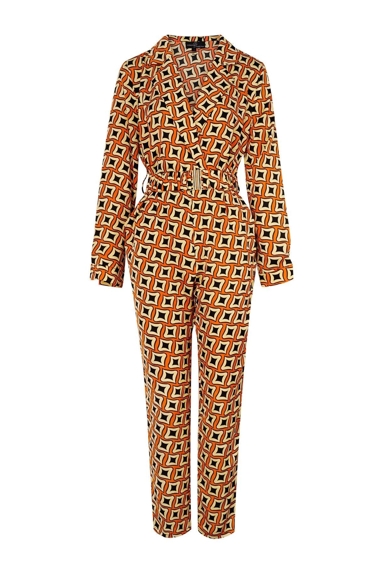 Polyester vrouwen jumpsuit geometrische print