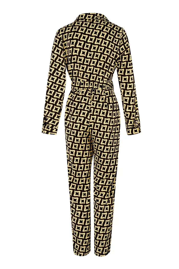 Polyester Damen Overall geometrischer Druck