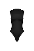 Women's High Neck Bodysuit – Elastic Knit | Fuchsia, Beige & Black