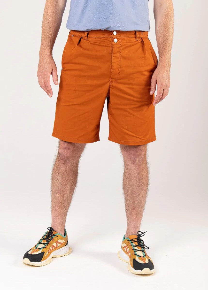 Herren-Denim-Shorts – 65% Baumwolle | Seitentaschen & Doppelknöpfe | Brique | 46-58