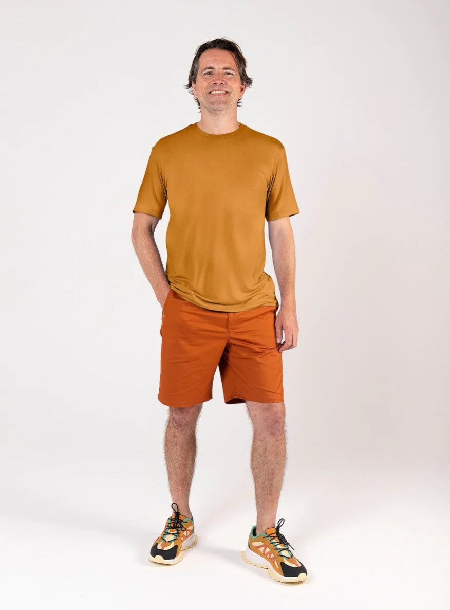 Herren-Denim-Shorts – 65% Baumwolle | Seitentaschen & Doppelknöpfe | Brique | 46-58