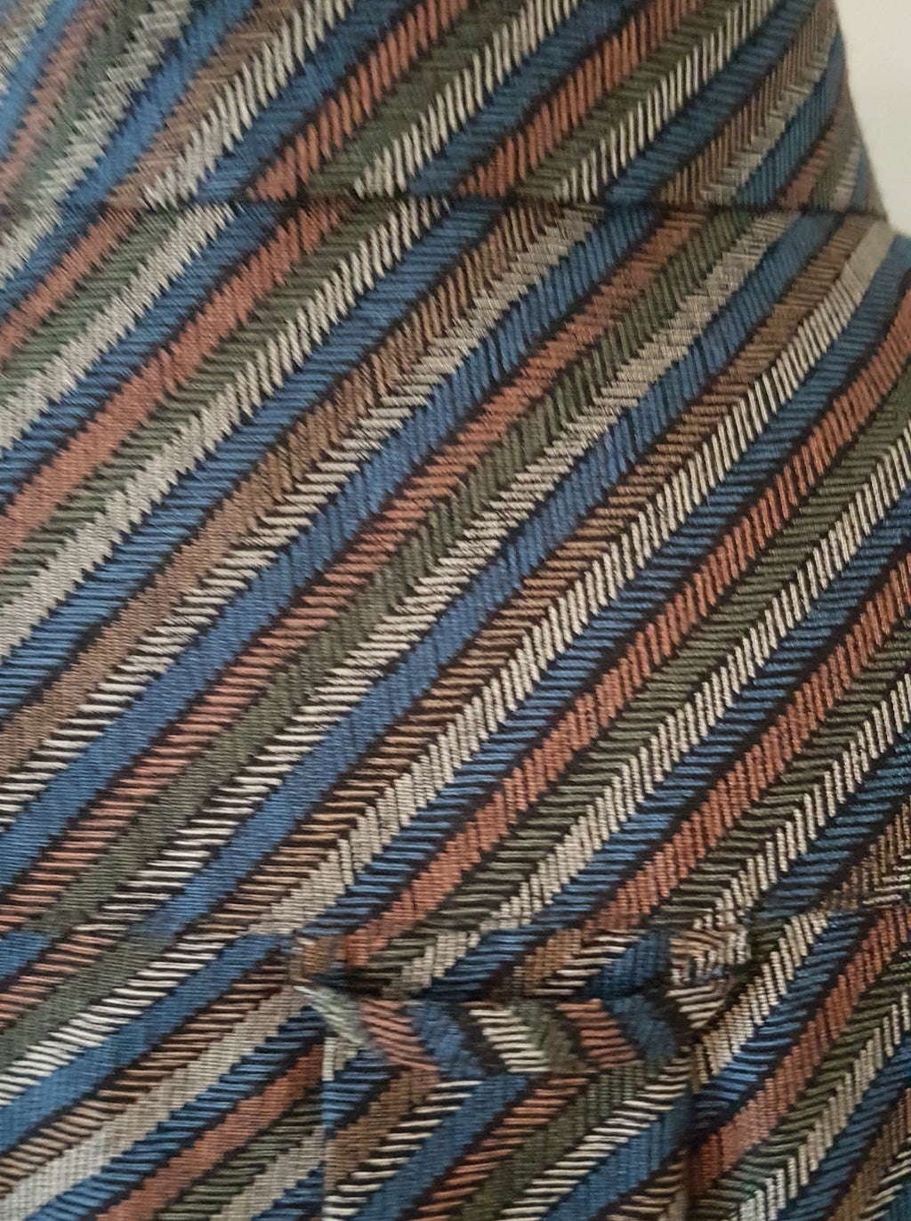 Herren-Langarmhemd – Diagonale Streifen | Grau/Blau/Braun