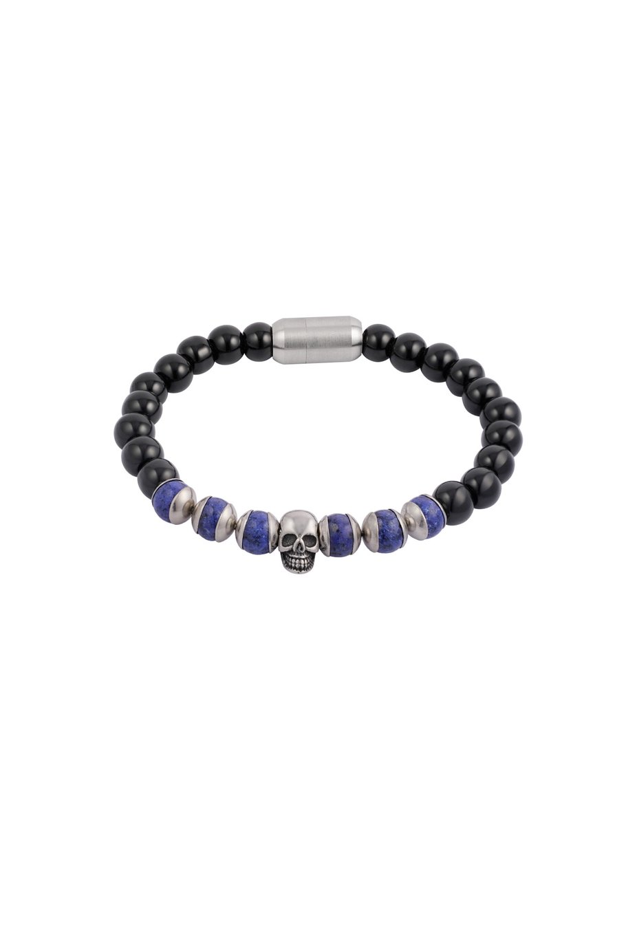Men's beaded bracelet with skull
