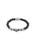 Herrenarmband mit Perlen und Totenkopf