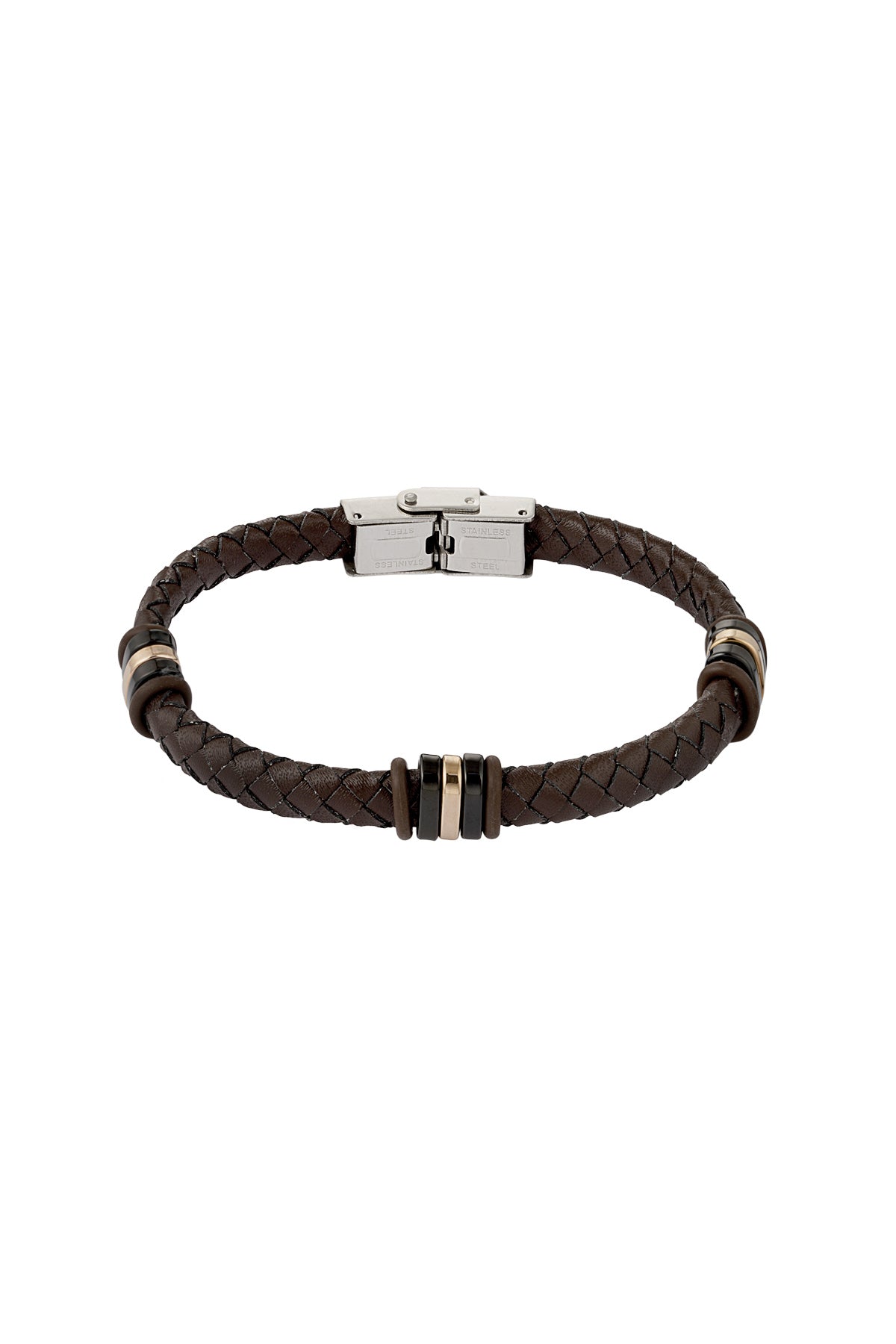 Heren Armband Gevlochten – Gouden & Zwarte Ringen | One Size