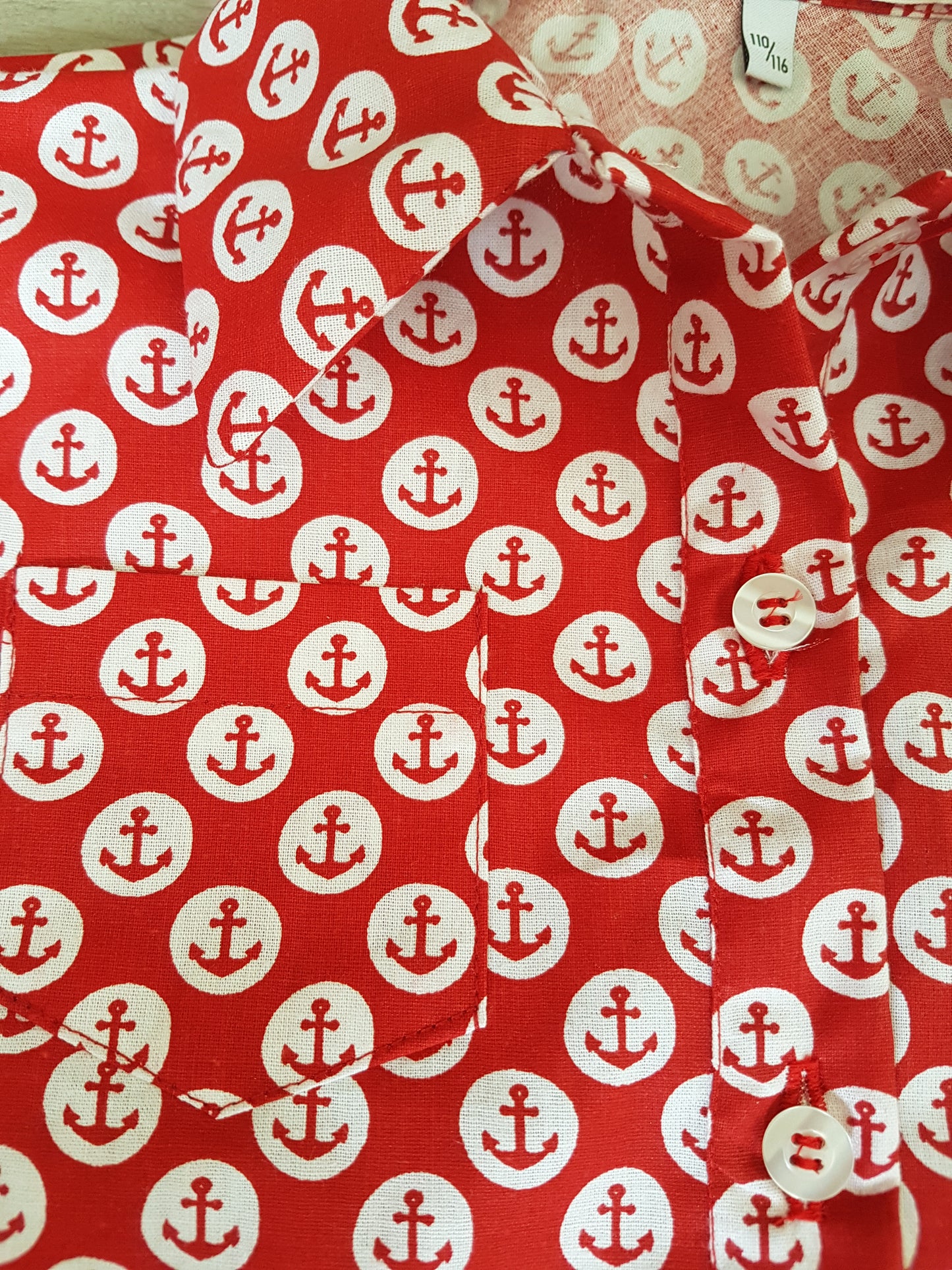 Boys' Shirt with Anchor Print | Red