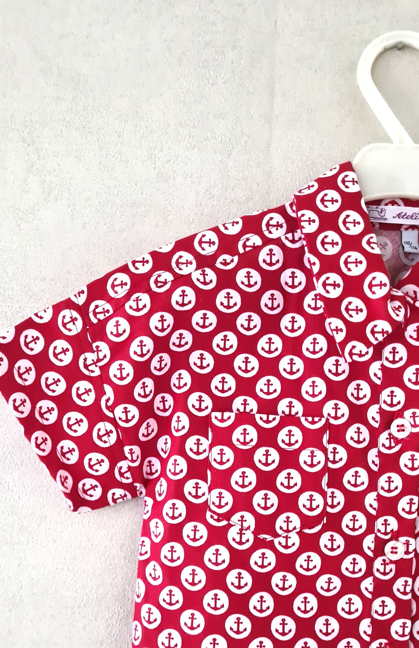 Boys' Shirt with Anchor Print | Red