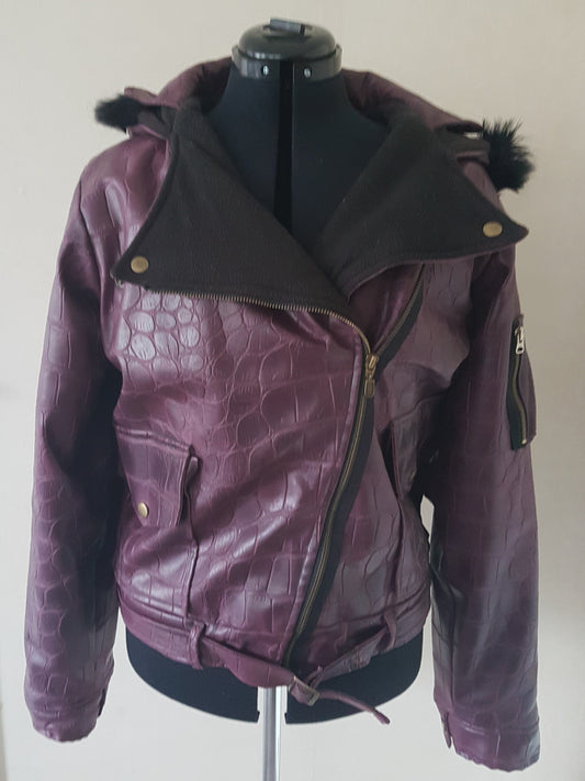 Jas imitatie leder slangen print
