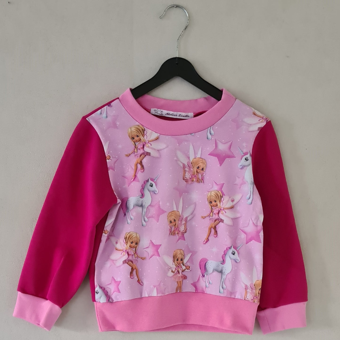 Girls' Unicorn Print Sweatshirt – Pink | Soft Jersey | Sizes 92-140