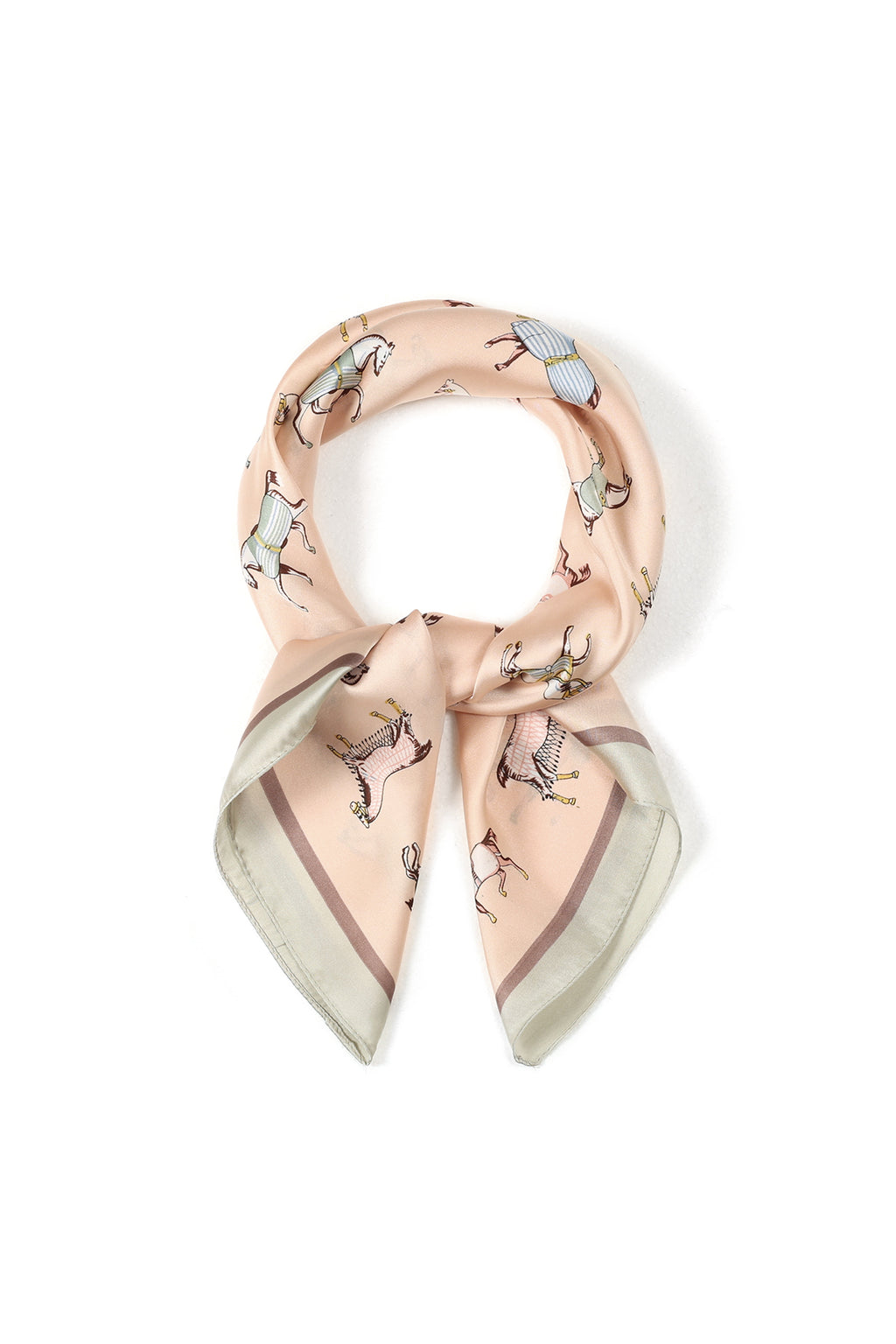 Summer Scarf with Animal Print | Light Pink & Yellow | Polyester