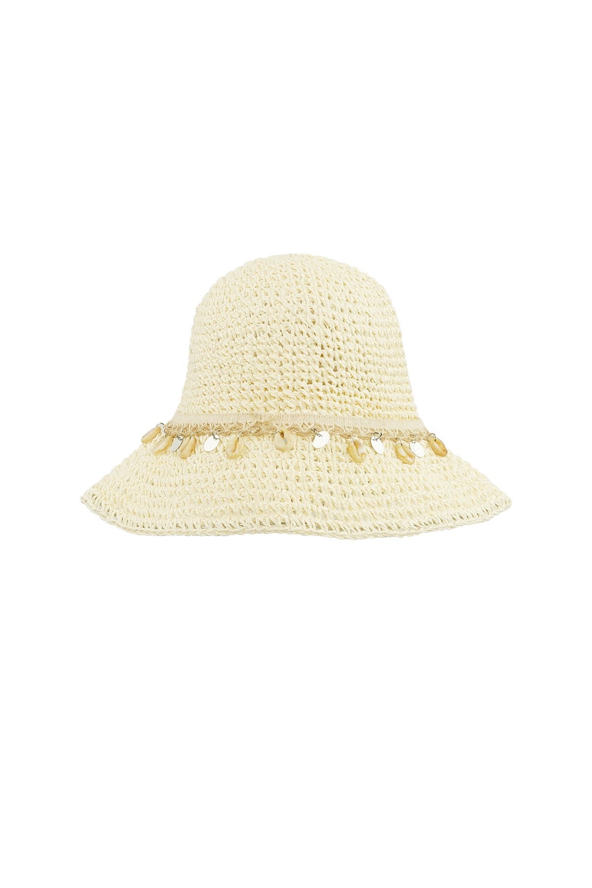Strandhoed met Schelpen – Papier & Schelpen | One Size | 6 Kleuren | Beachy Belts & Hats