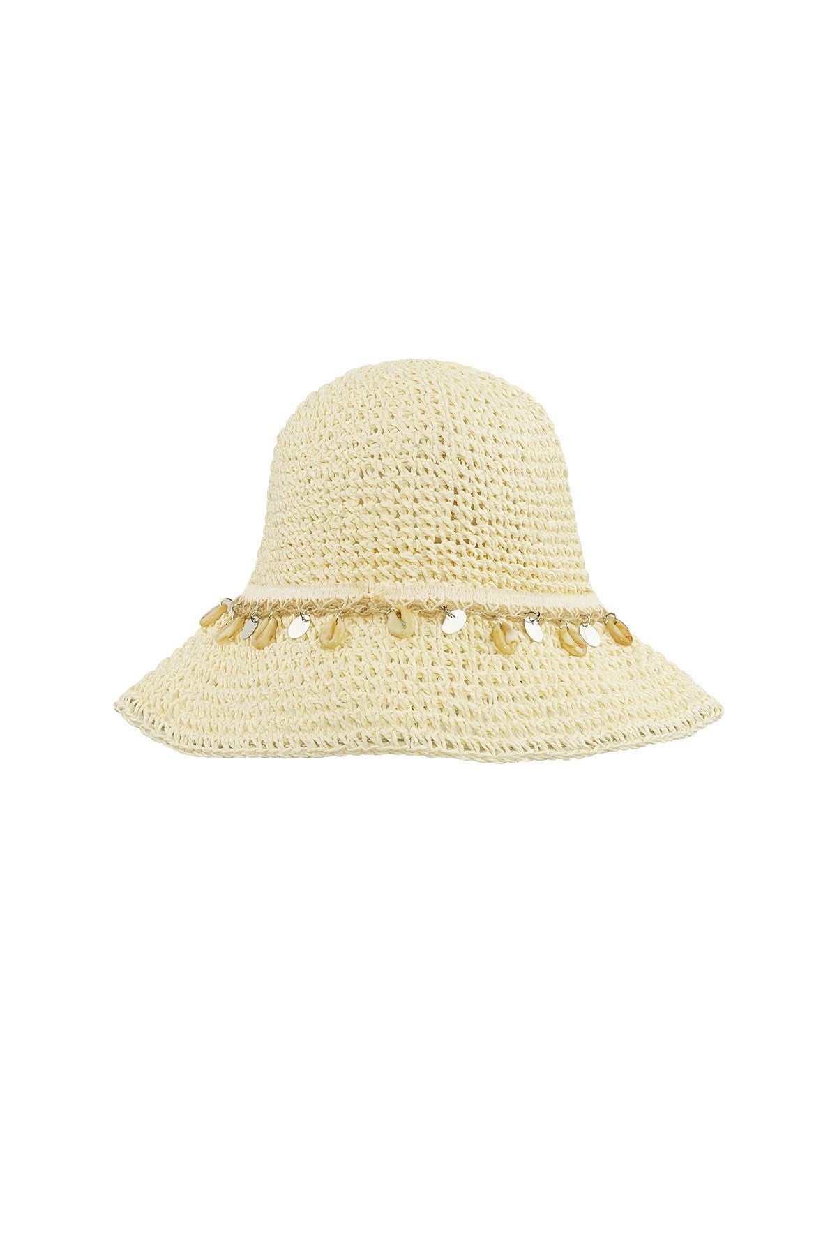 Strandhoed met Schelpen – Papier & Schelpen | One Size | 6 Kleuren | Beachy Belts & Hats