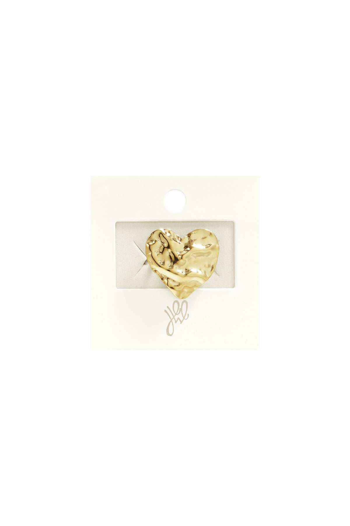 Statement Ring Gestructureerd Hart