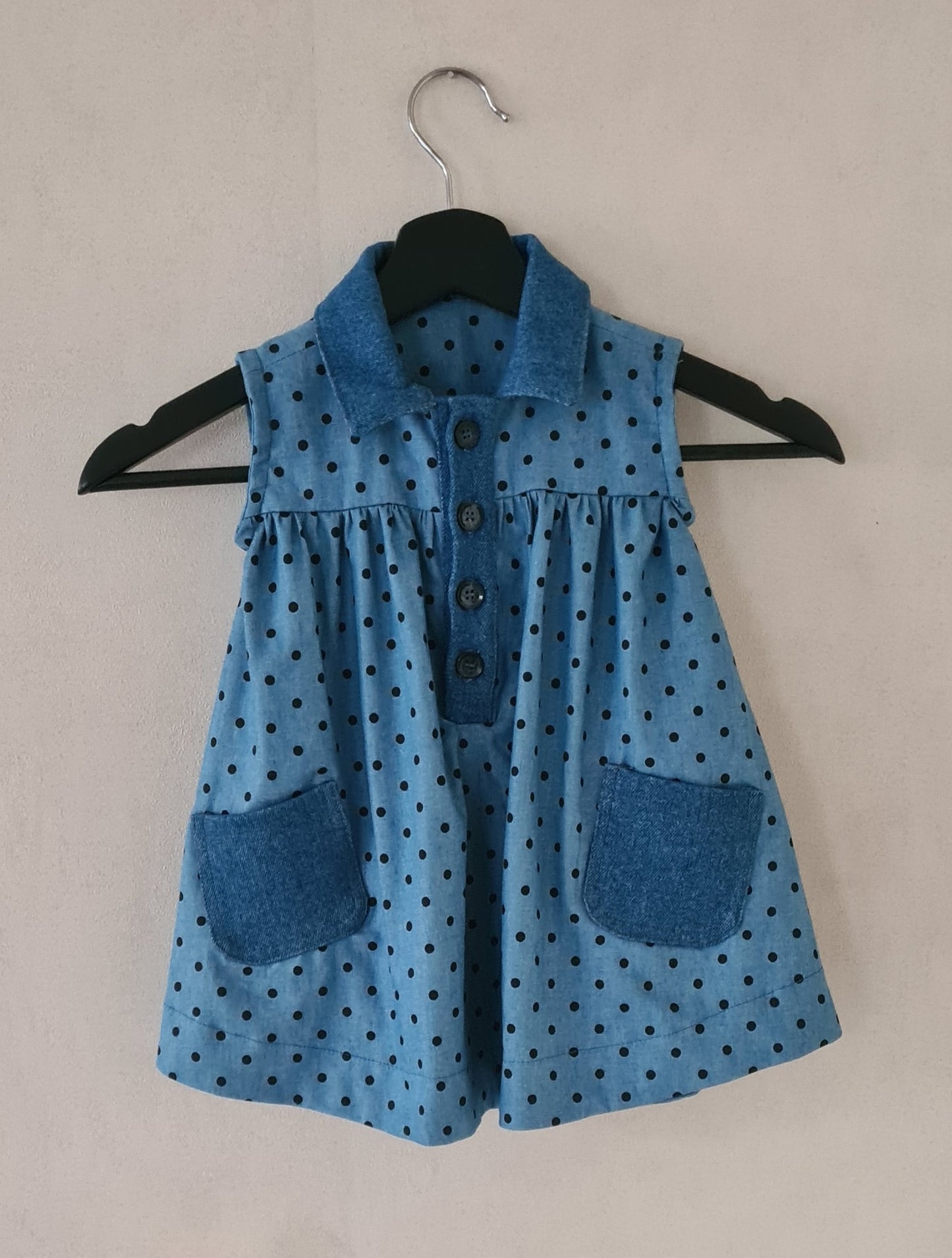 Denim Baby Dress with Dots | Sizes 50-80 | Colors Store