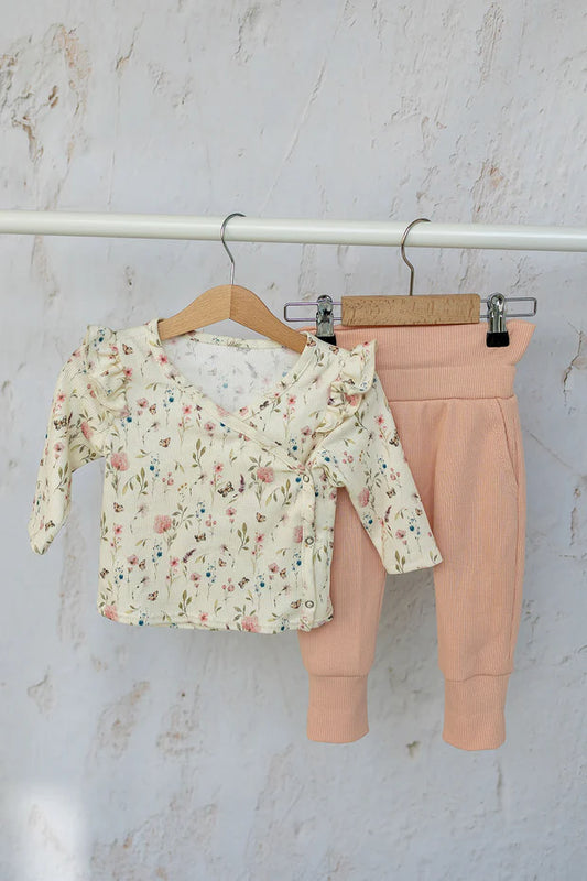 Ribjersey meisjes baby broek