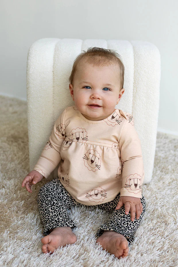 Flared Baby Trousers Leopard Print | Beige | Size 50-86