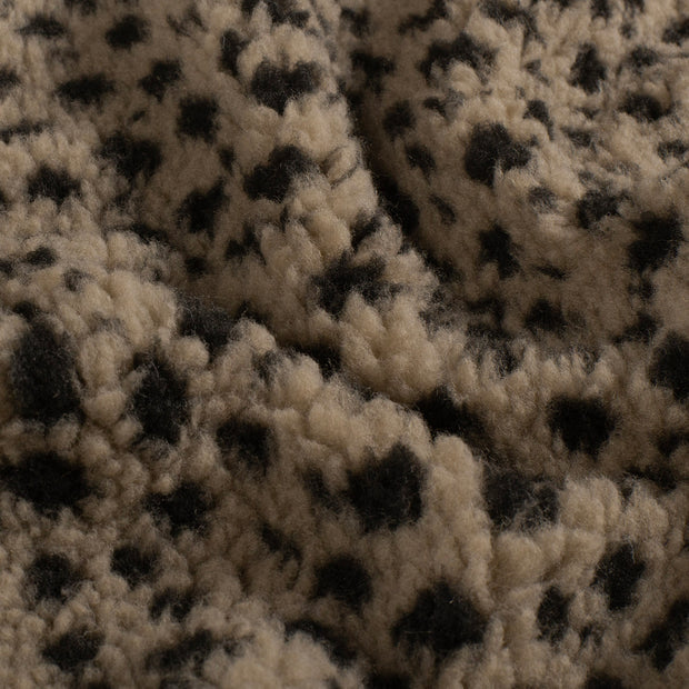 Mädchen Jacke Sherpa Fleece Leoparden-Print – Beige & Taupe | Größe 80-176