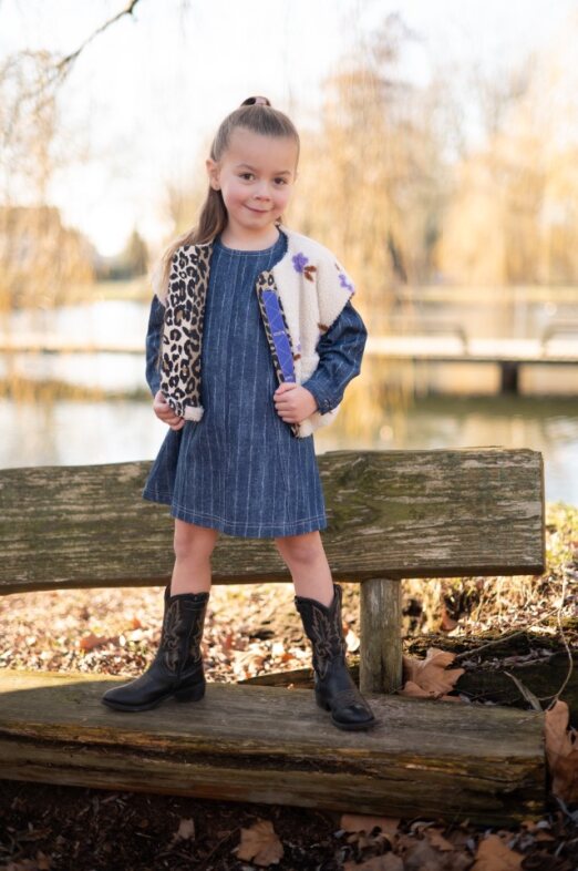 Teddy Jacquard Bodywarmer Jessy met Bloemen | Meisjes