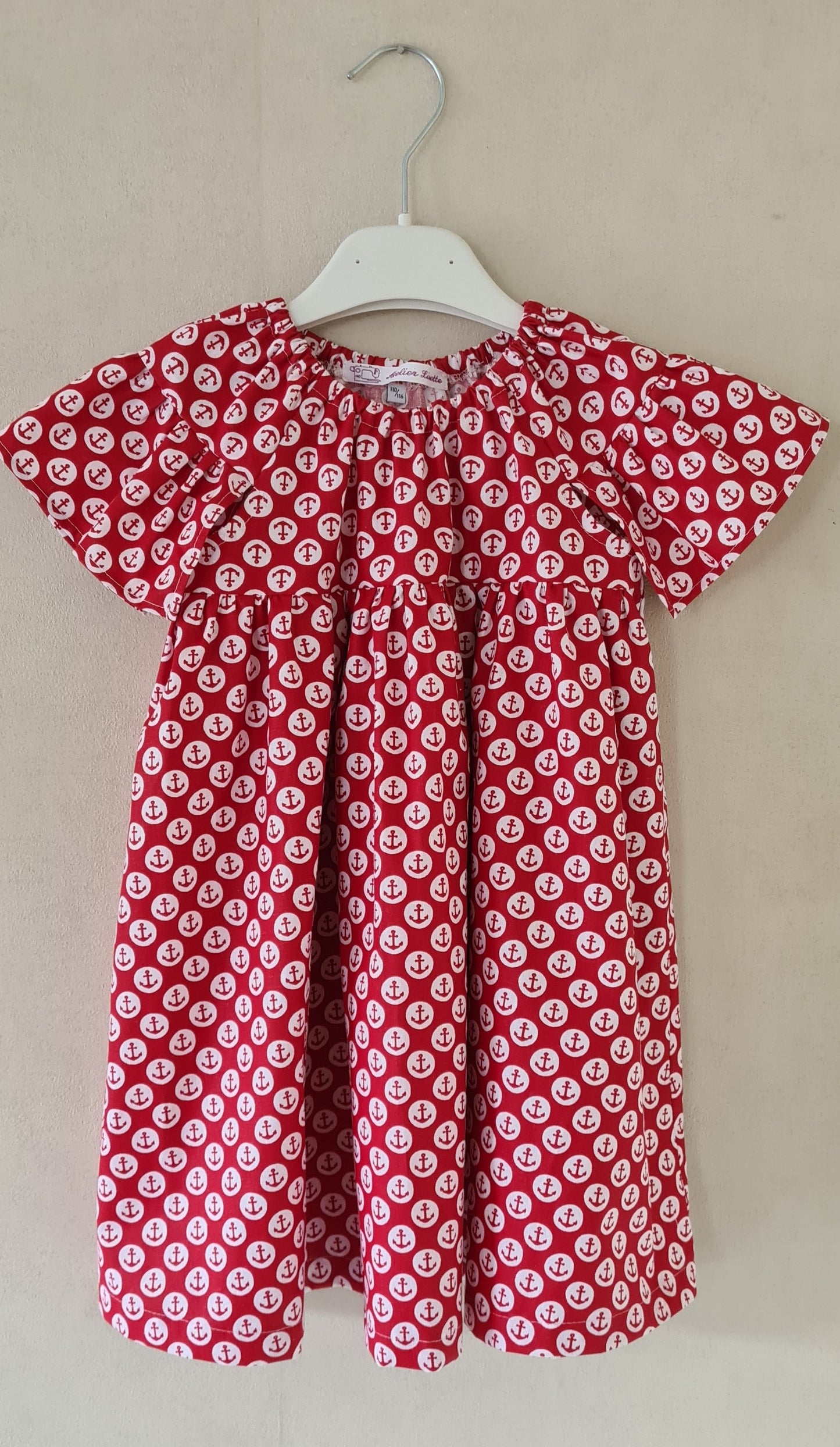 Girls' dress with anchor print