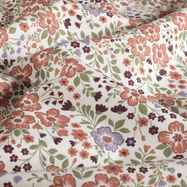 Meisjesblouse Bloemenprint | Lange Mouwen & Gerimpelde Hals | 100% Katoen