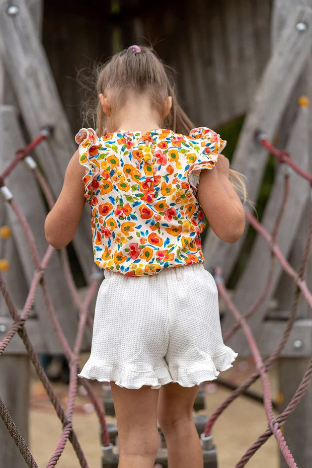 Mädchen Shorts Waffel-Jersey mit Rüschen | Größen 68-116 | Colors Store