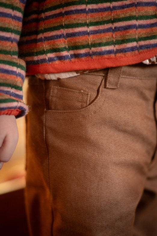 Meisjesjeans Denise met ruches – Camel