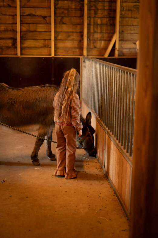 Meisjesjeans Denise met ruches – Camel