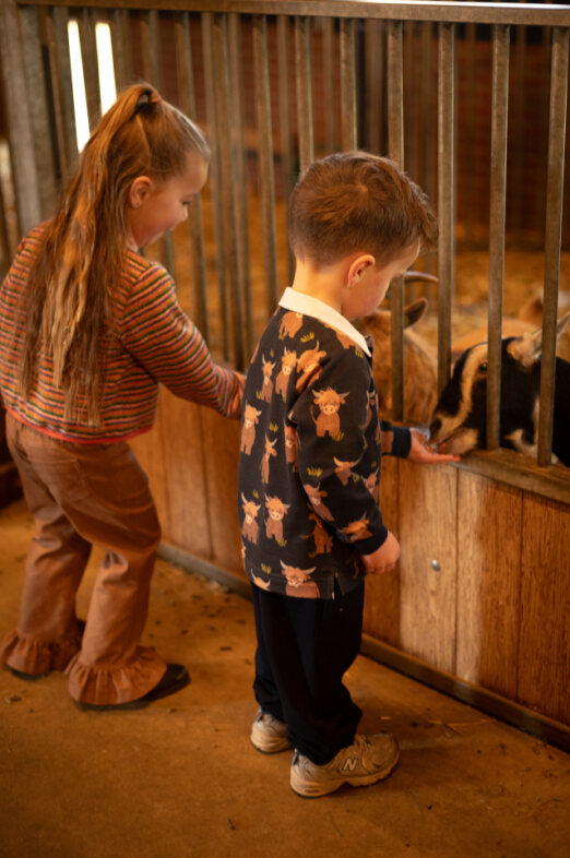 Meisjesjeans Denise met ruches – Camel