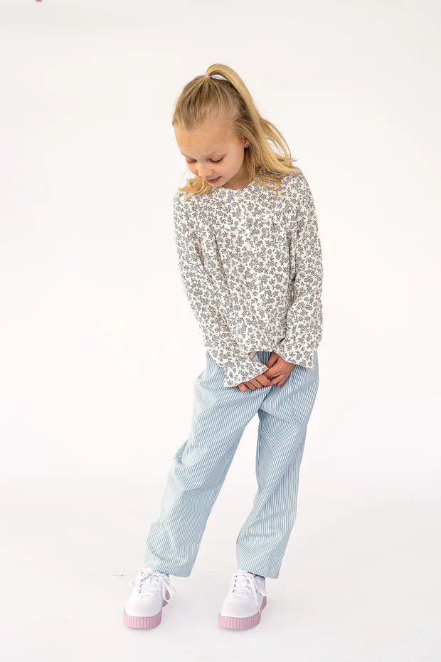 Gestreifte Jeans Mädchen | Elastischer Bund