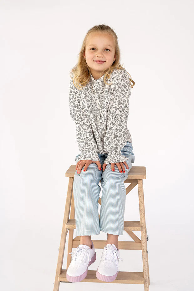 Gestreifte Jeans Mädchen | Elastischer Bund