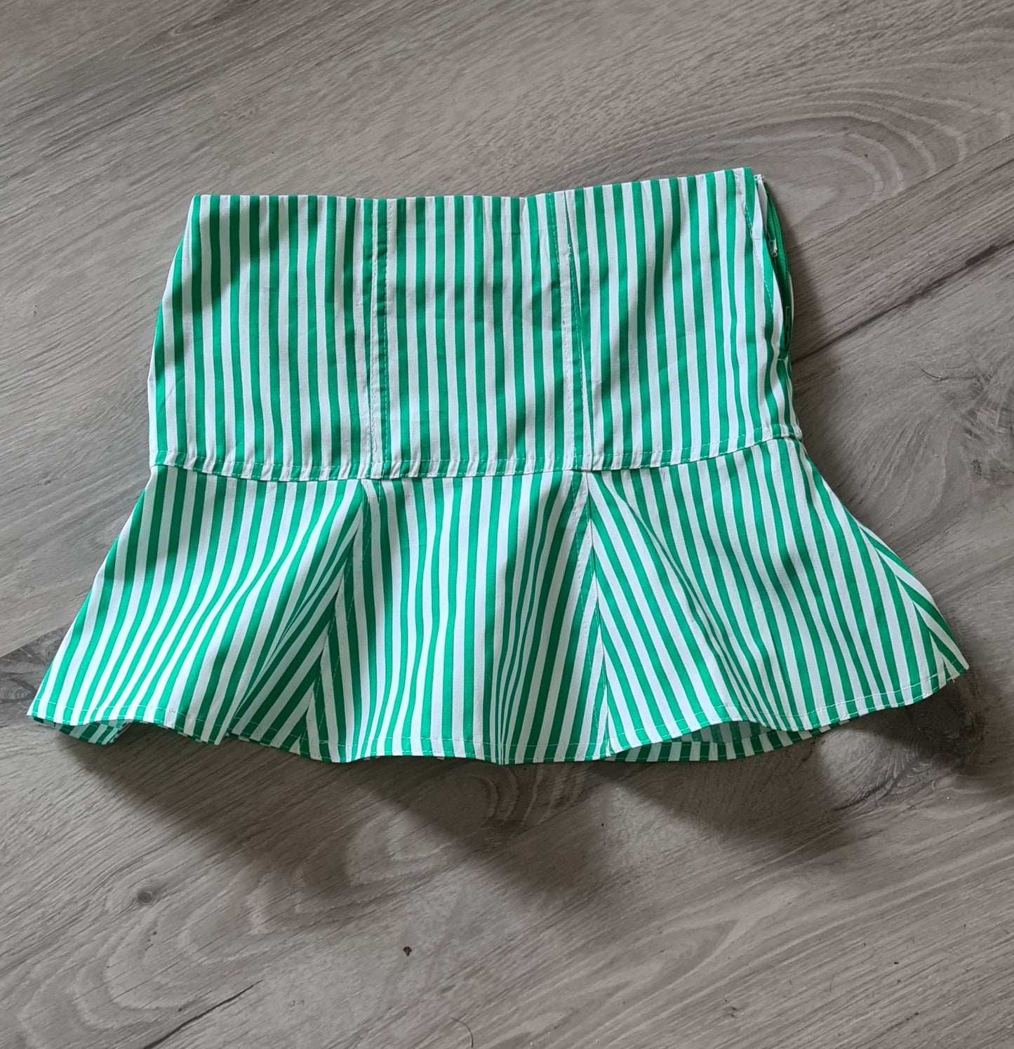 Gestreept Meisjes Rokje met Volant — Groen & Blauw | Lente & Zomer