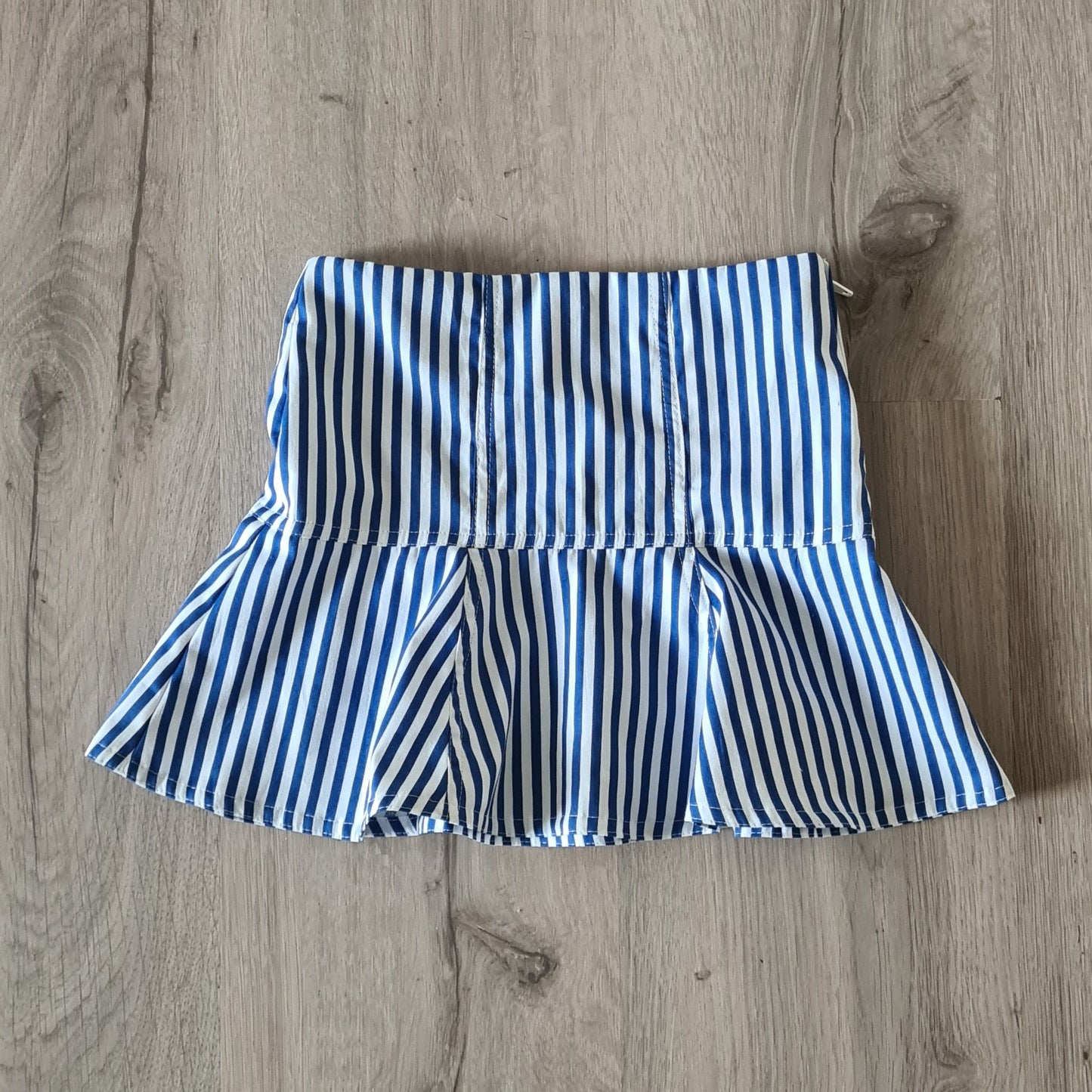 Gestreept Meisjes Rokje met Volant — Groen & Blauw | Lente & Zomer