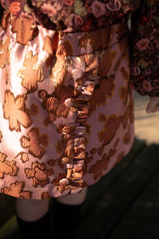 Rokje Livia jacquard met bloemen