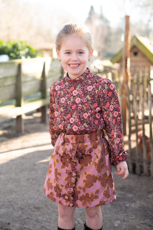 Rokje Livia jacquard met bloemen