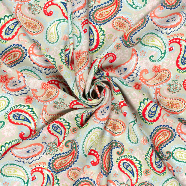 Girls' Bamboo Paisley Print Jumpsuit | Beige & Lilac | Sizes 80-176