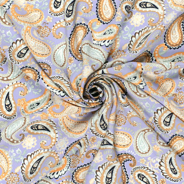 Girls' Bamboo Paisley Print Jumpsuit | Beige & Lilac | Sizes 80-176