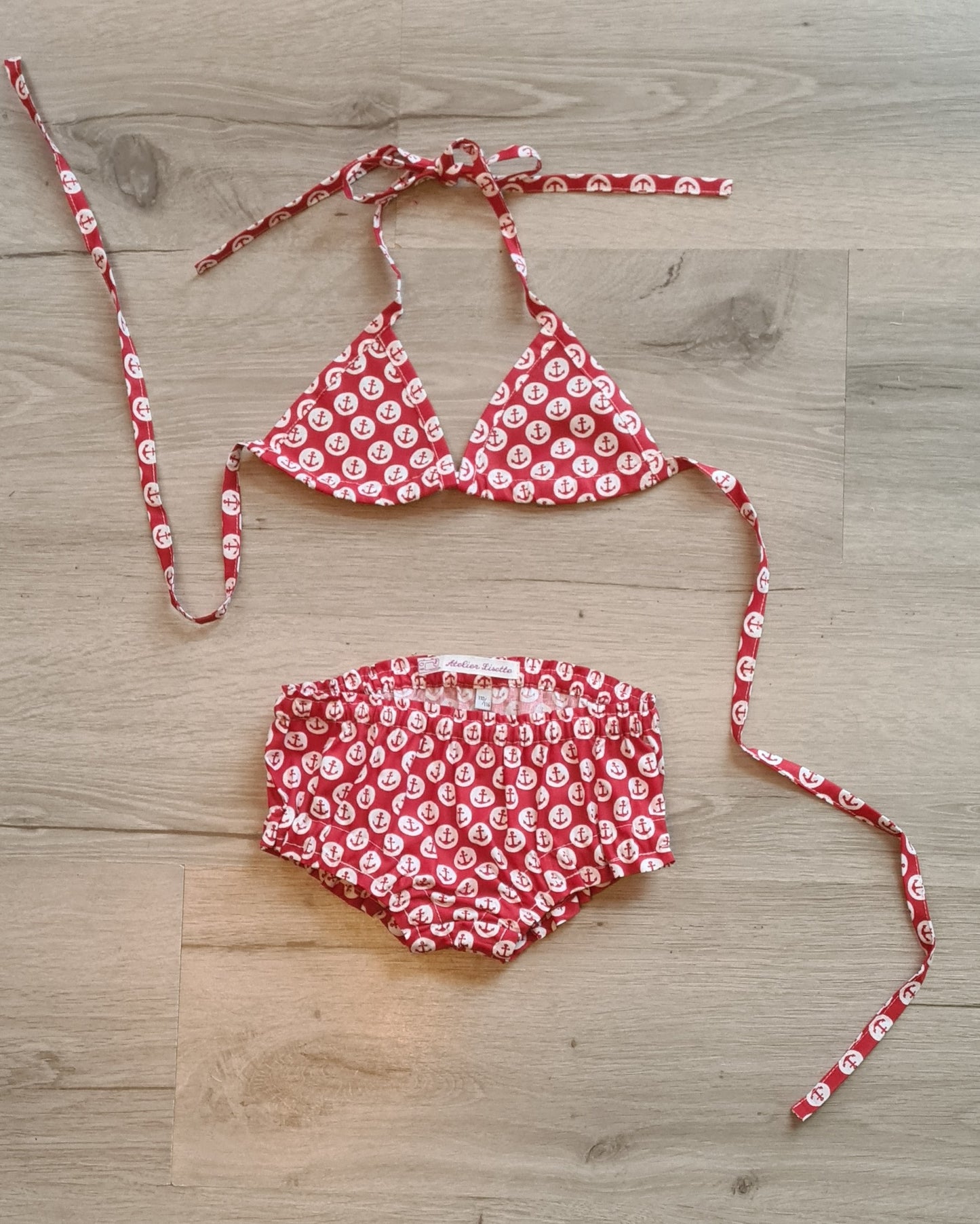 Girls' Bikini with Anchor Print — Red | Summer Swimwear