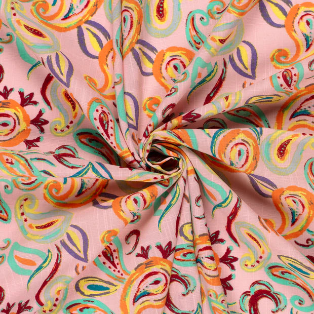 Sleeveless viscose dress paisley print