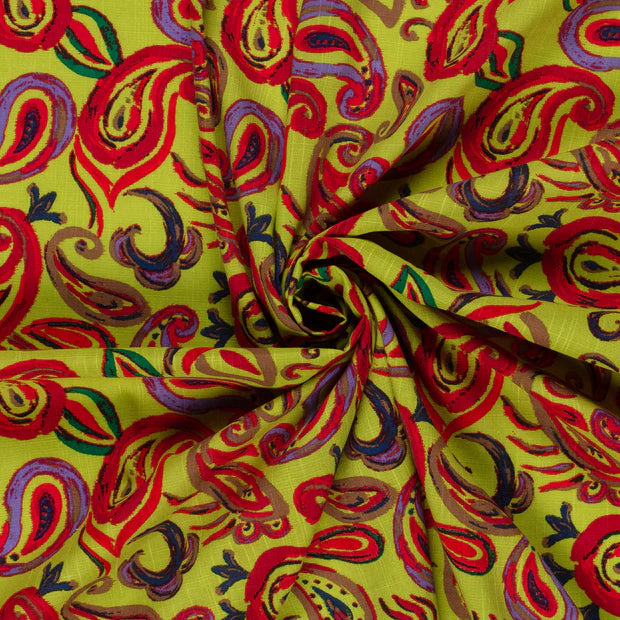 Sleeveless viscose dress paisley print