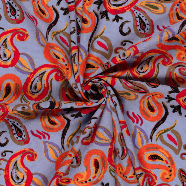 Sleeveless viscose dress paisley print