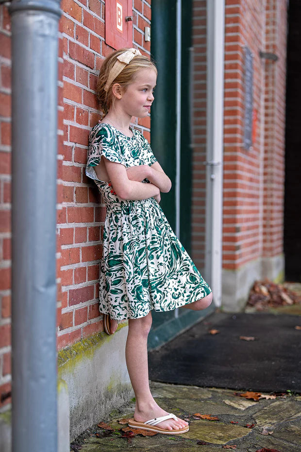 Kleid Mädchen Viskose Satin | Abstrakt bedruckt