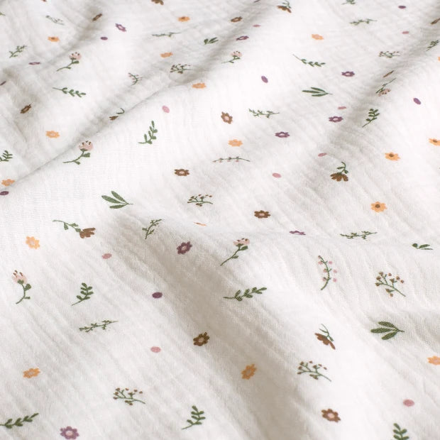 Mousseline Bloemen Jurk Meisjes | Ruche Mouwen | Gebroken Wit